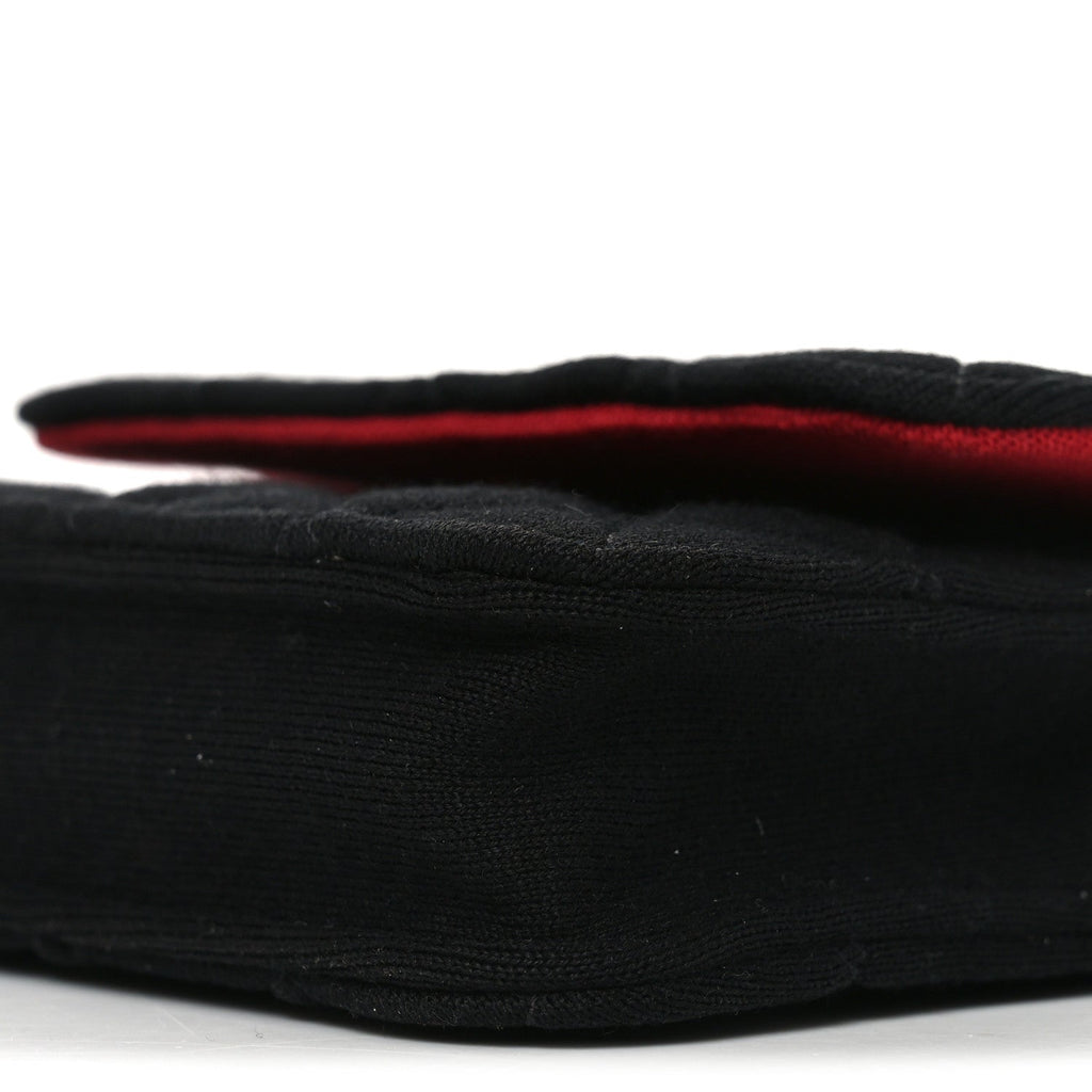 Jersey Quilted Micro Mini Flap Black
