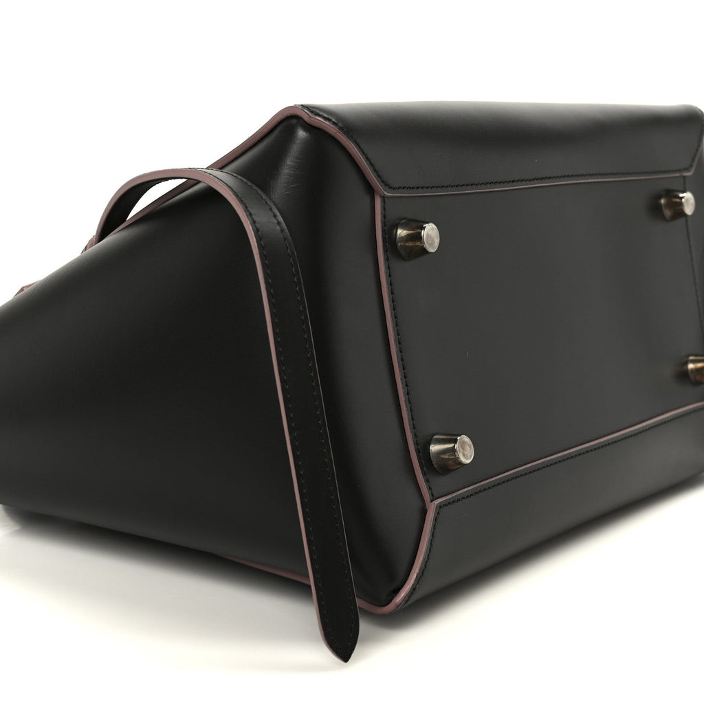 Smooth Calfskin Mini Belt Bag Dark Grey Pink