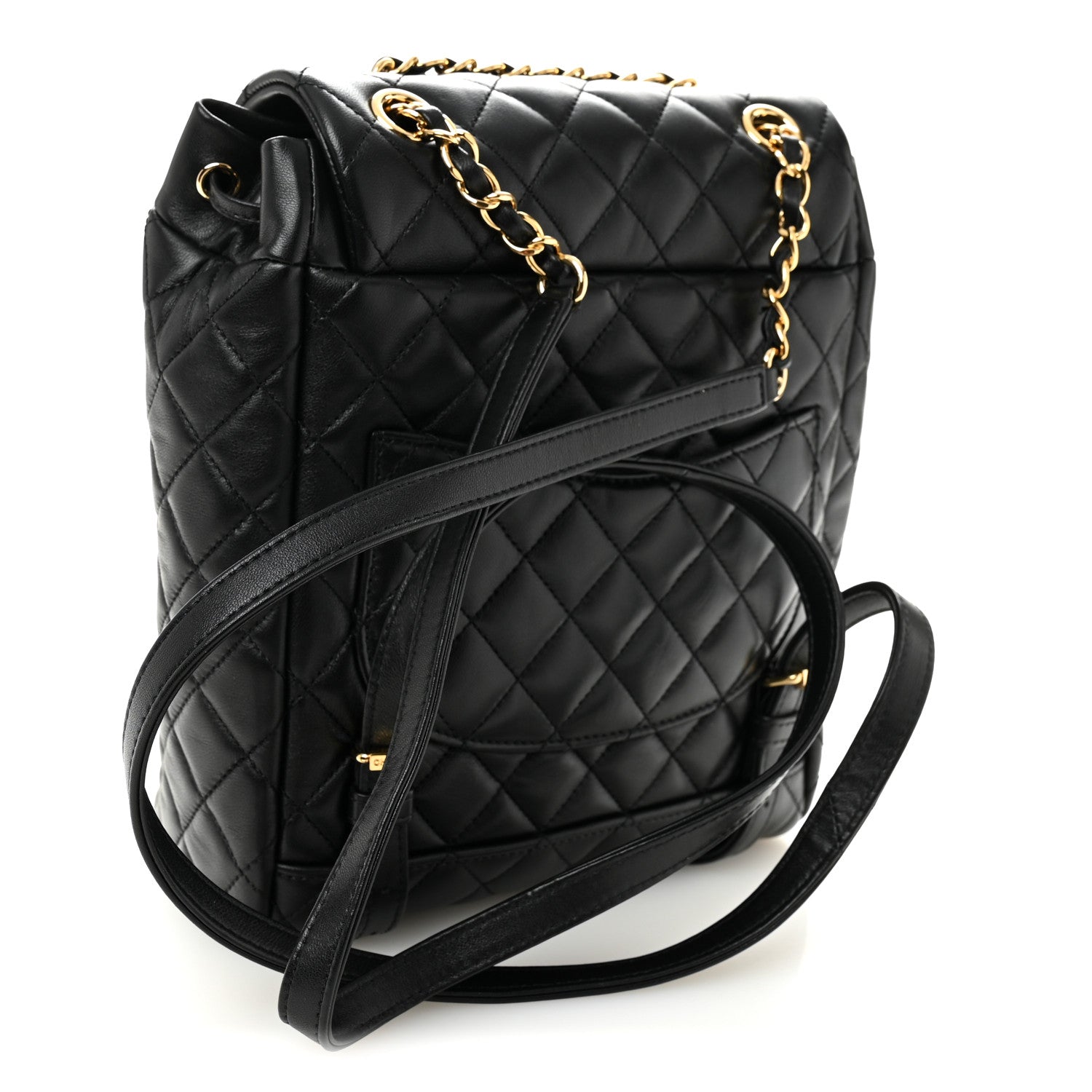 Lambskin Quilted Small Urban Spirit Backpack Black