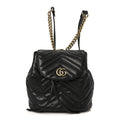 Calfskin Matelasse GG Marmont Flap Backpack Black