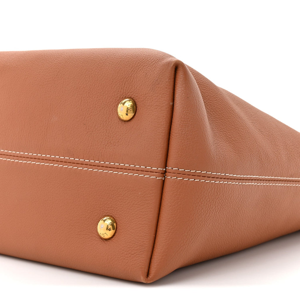 Grained Calfskin Low Key Hobo PM Cognac