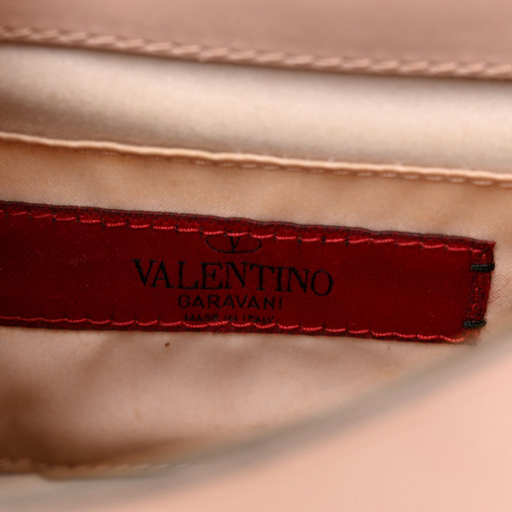 Calfskin Rockstud Crossbody Saddle Bag Water Rose