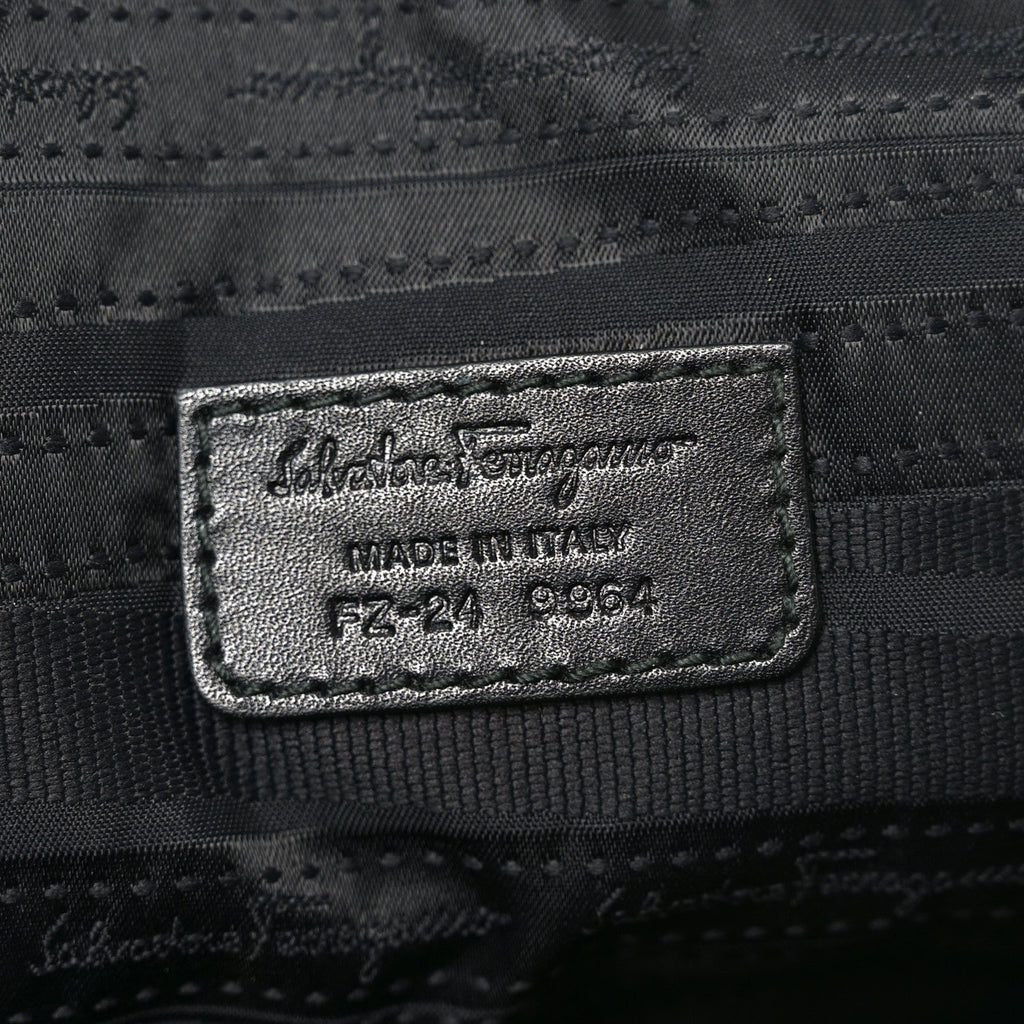 Calfskin Zip Around Briefcase Black