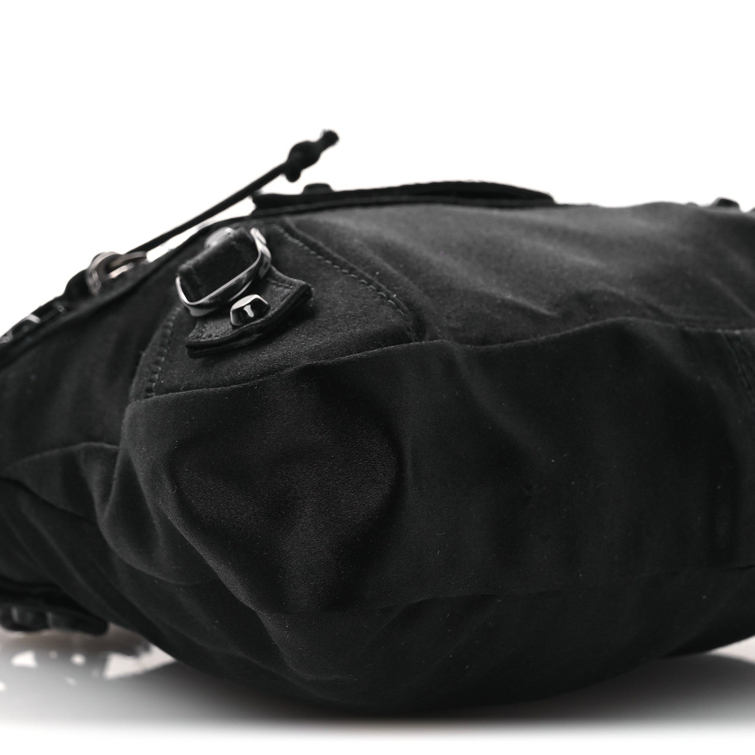Satin Enamel Classique Chain Shoulder Bag Black