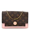 Monogram Flore Chain Wallet Rose Ballerine