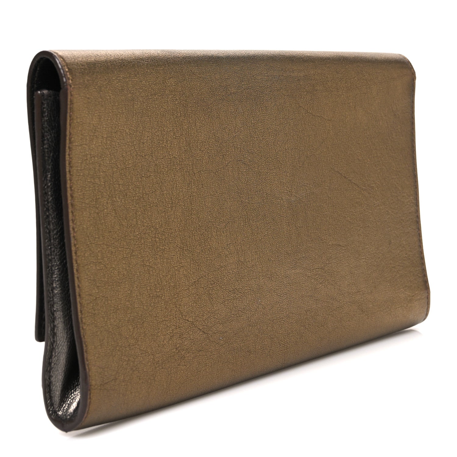 Metallic Calfskin Monogram Large Belle De Jour Clutch  Gold