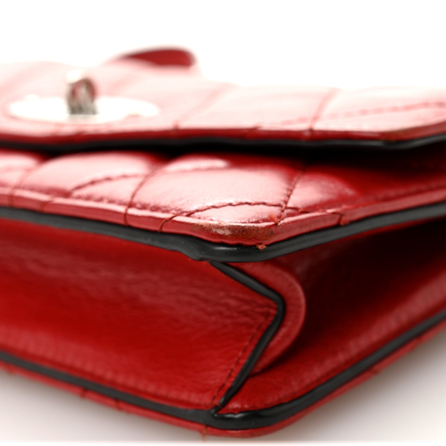 Shiny Buffalo Quilted Darley Shoulder Bag Red