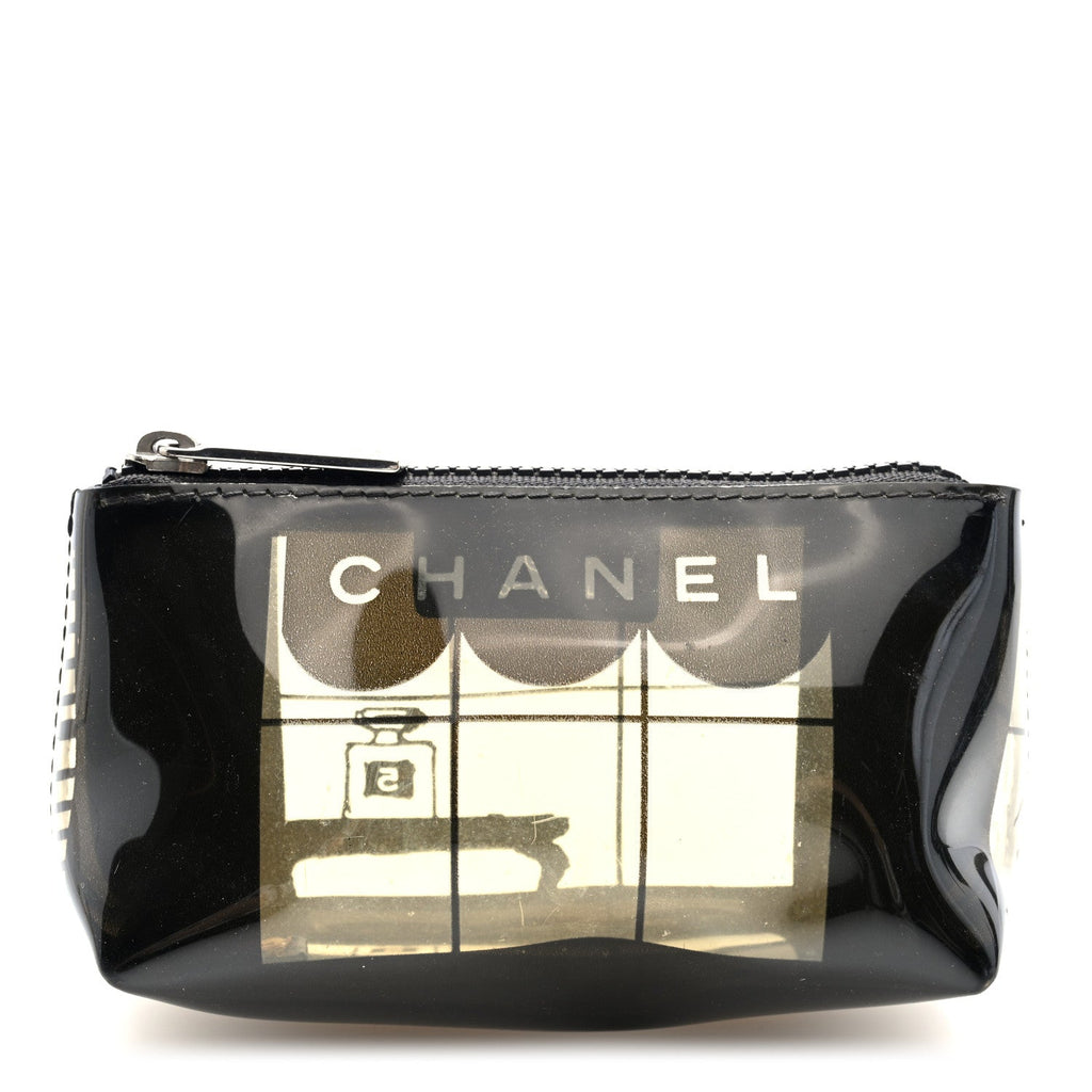 Vinyl Coco Window Cosmetic Pouch Black