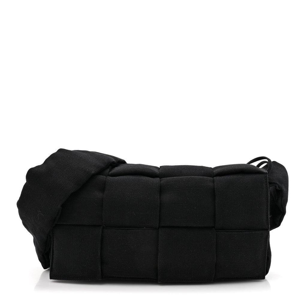Denim Maxi Intrecciato Padded Tech Cassette Bag Black