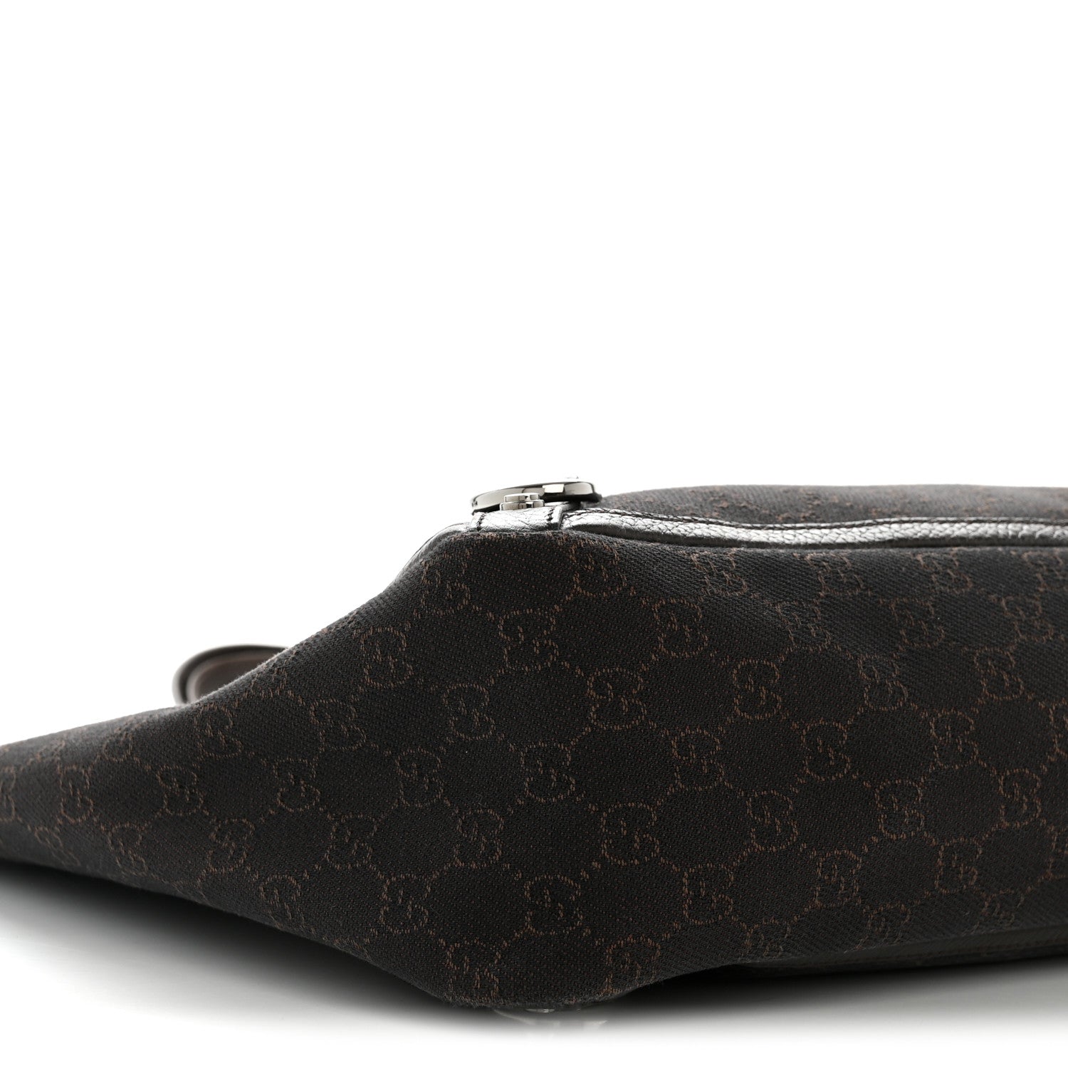 Denim Monogram Large Abbey Tote Dark Brown