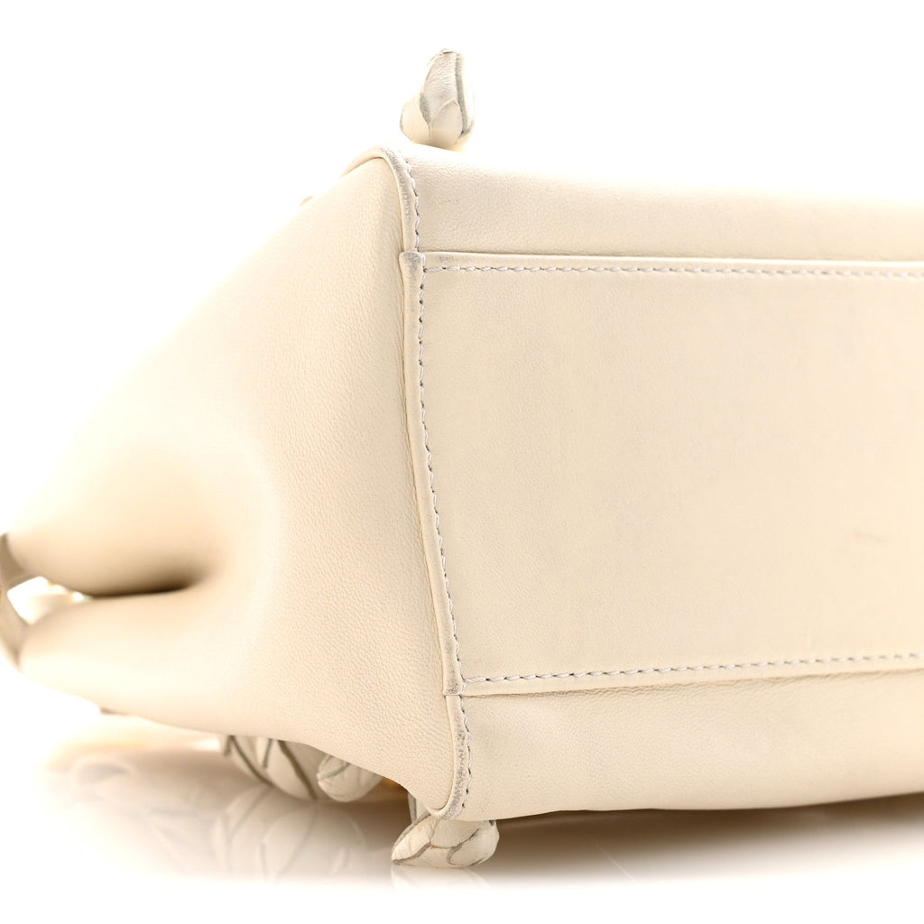 Nappa Rosebud Mini Peekaboo Iconic Satchel Bianco