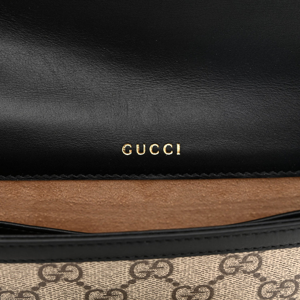 GG Supreme Monogram Azalea Calfskin Horsebit 1955 Mini Bag Beige Black