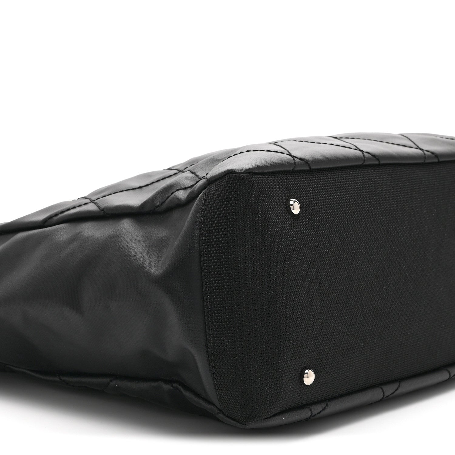 Coated Canvas Quilted Large Paris Biarritz Tote Black