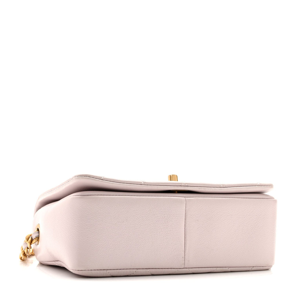 Shiny Lambskin Quilted Small Fashion Therapy Flap Bag Lilac