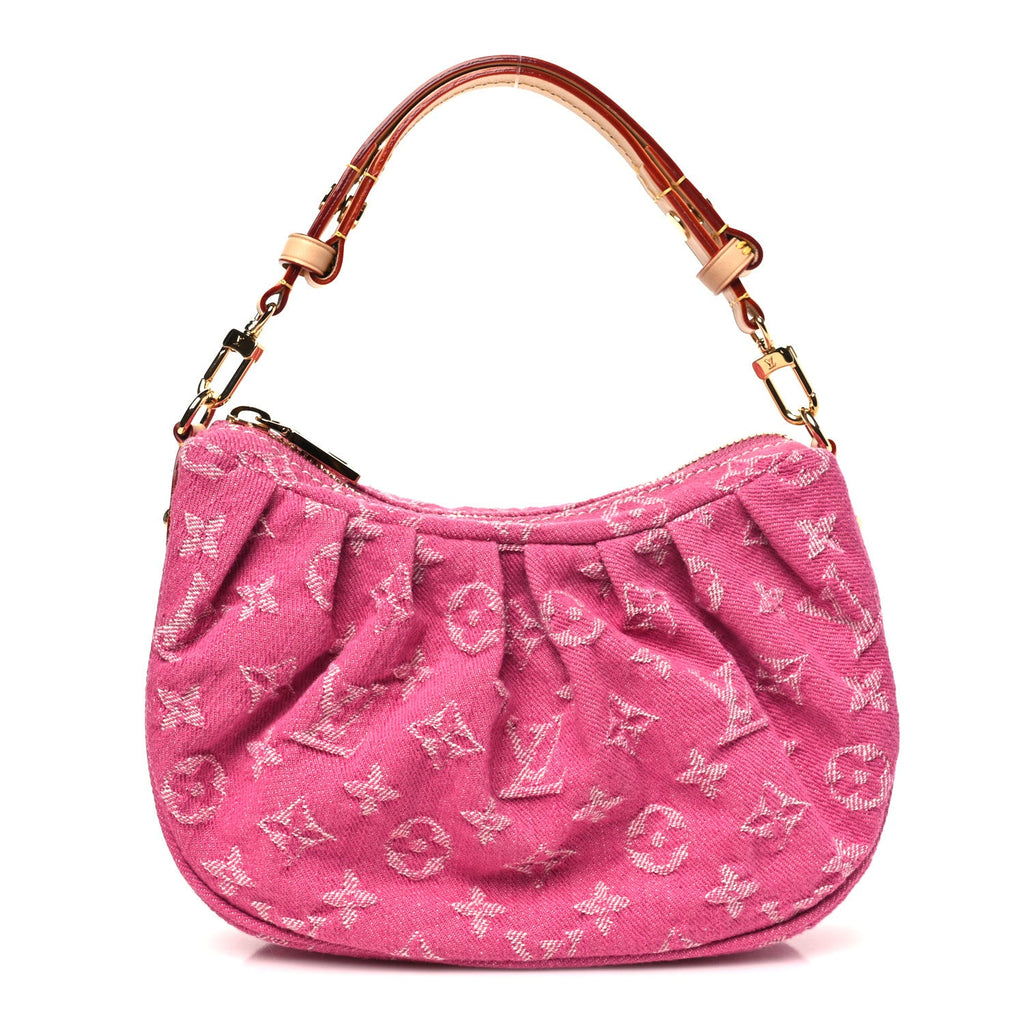 Monogram Denim Pochette Valley Fuchsia