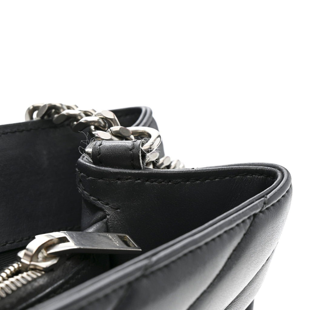 Calfskin Y Quilted Monogram Medium Loulou Chain Satchel Storm
