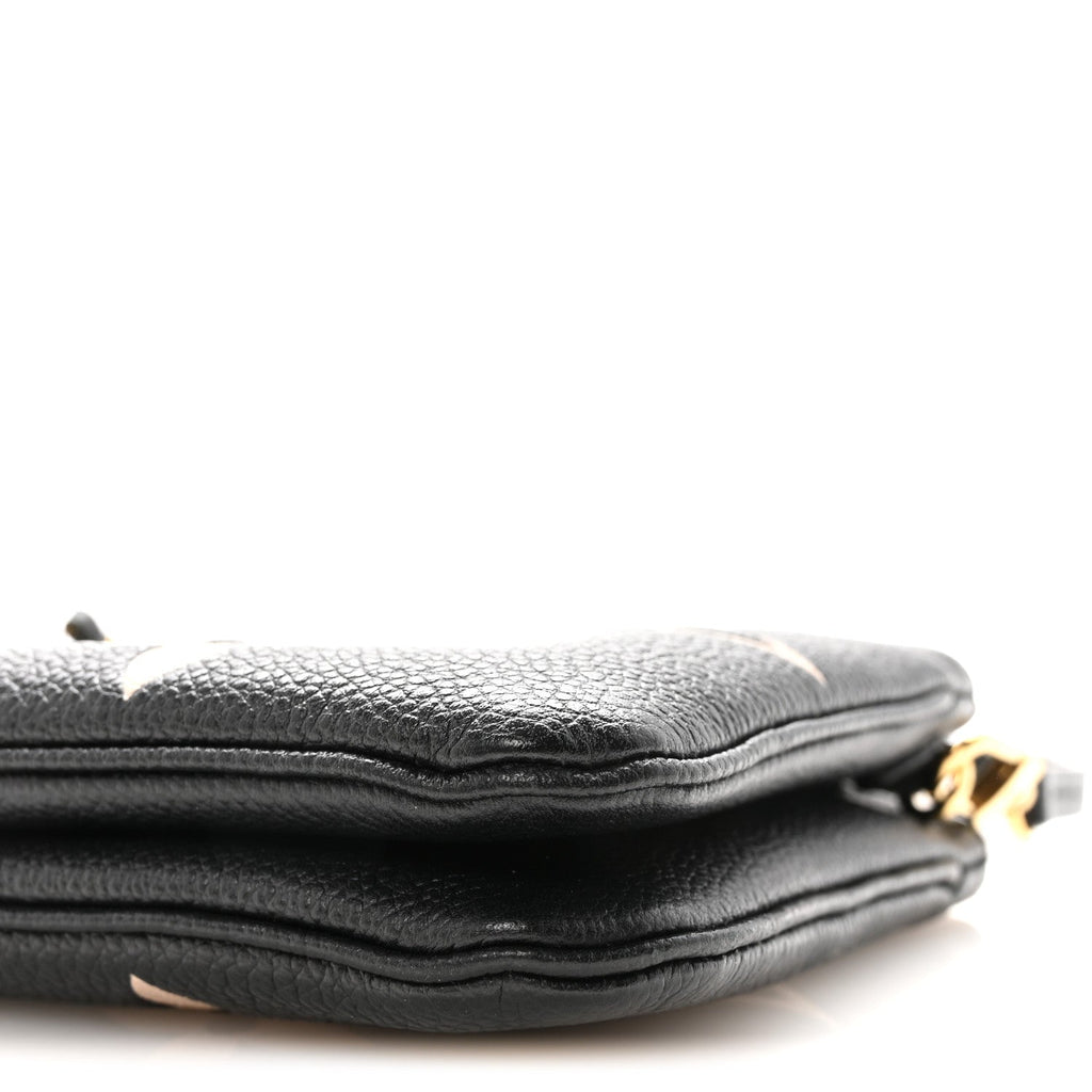 Empreinte Monogram Giant Double Zip Pochette Black Cream