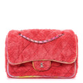 Mixed Fibers Quilted Large Flap Bag Coral