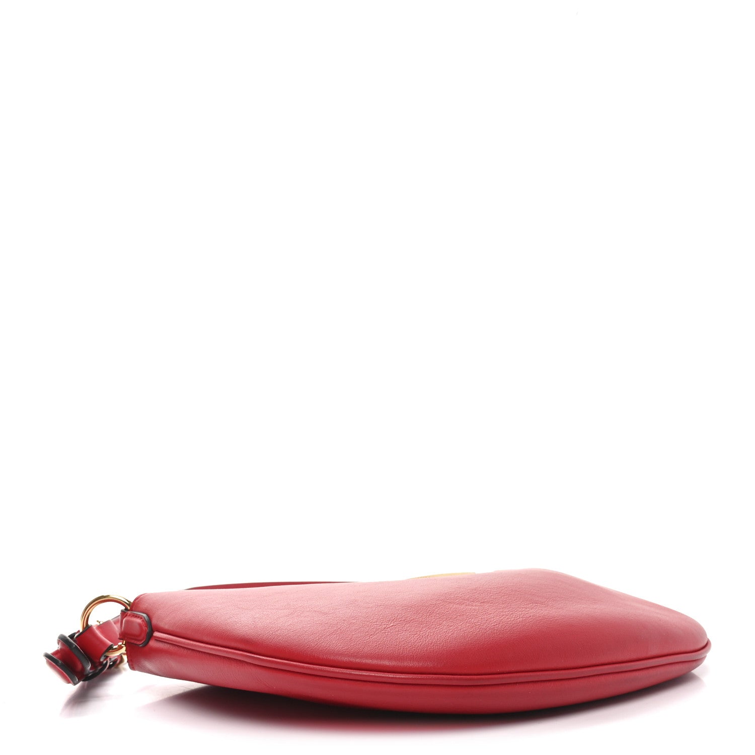 Vitello Grace Suede Small Croissant Hobo Rosso inale