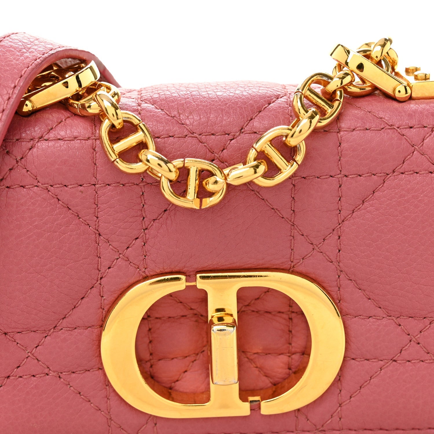 Supple Calfskin Cannage Micro Caro Bag Pink