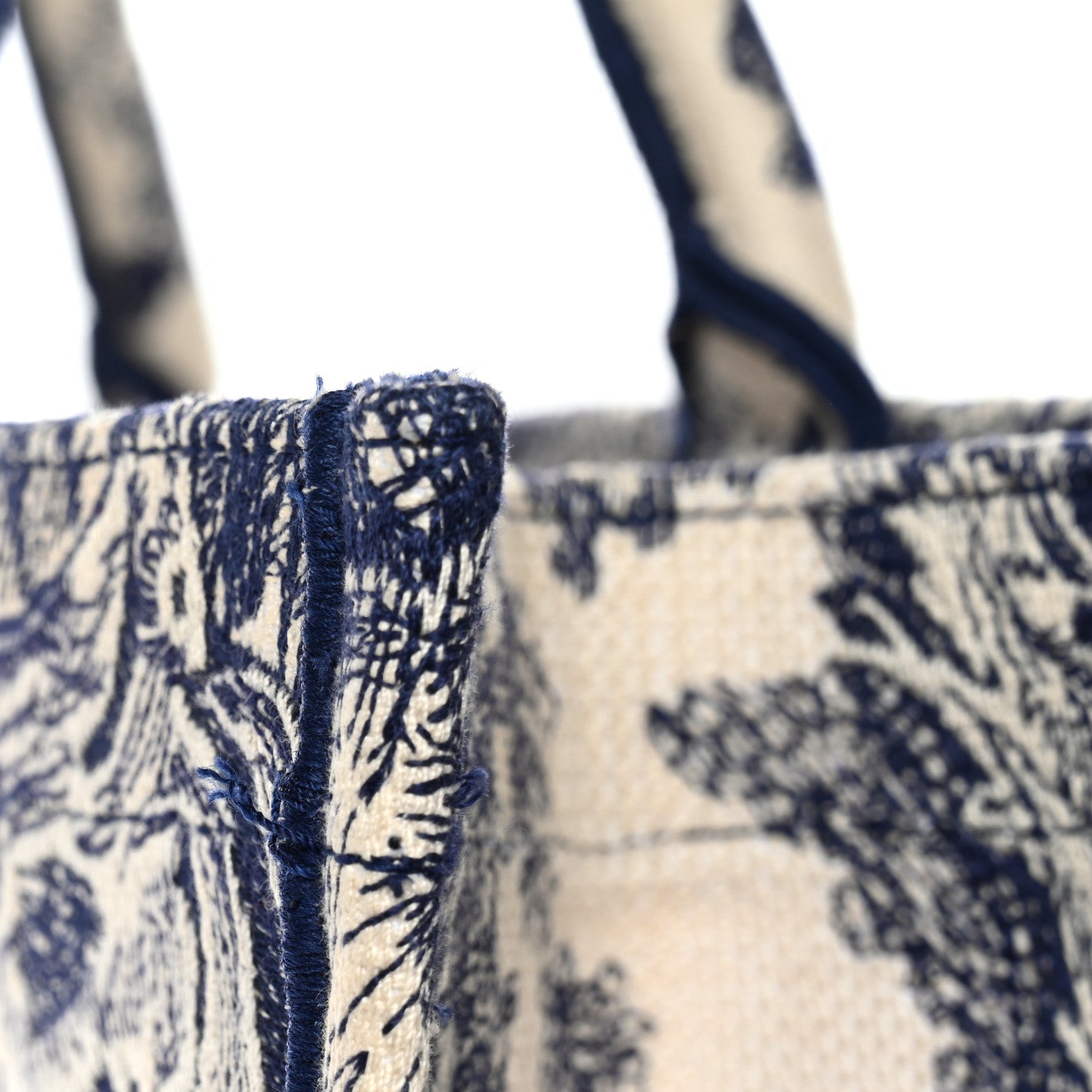 Canvas Embroidered Large Dioriviera Toile De Jouy Book Tote Blue