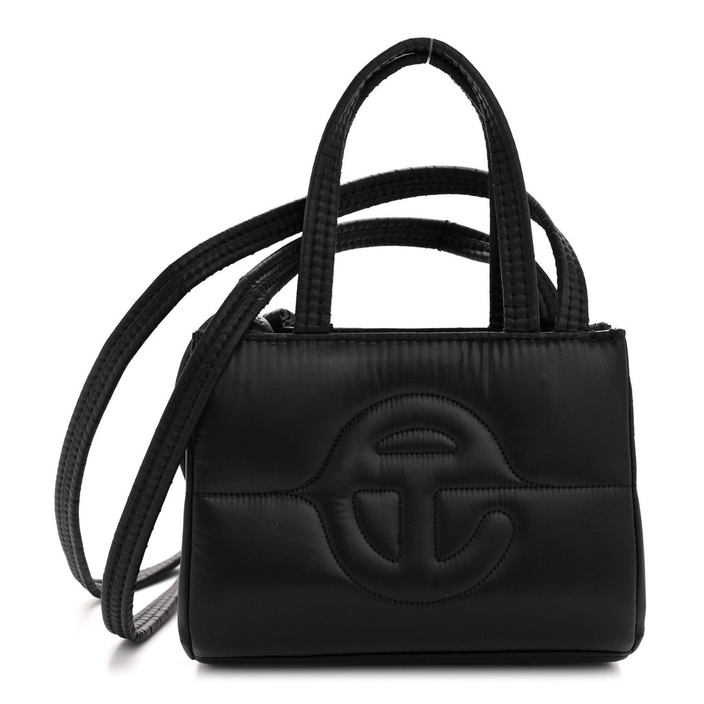 Nylon Small Puff Shopping Bag Black