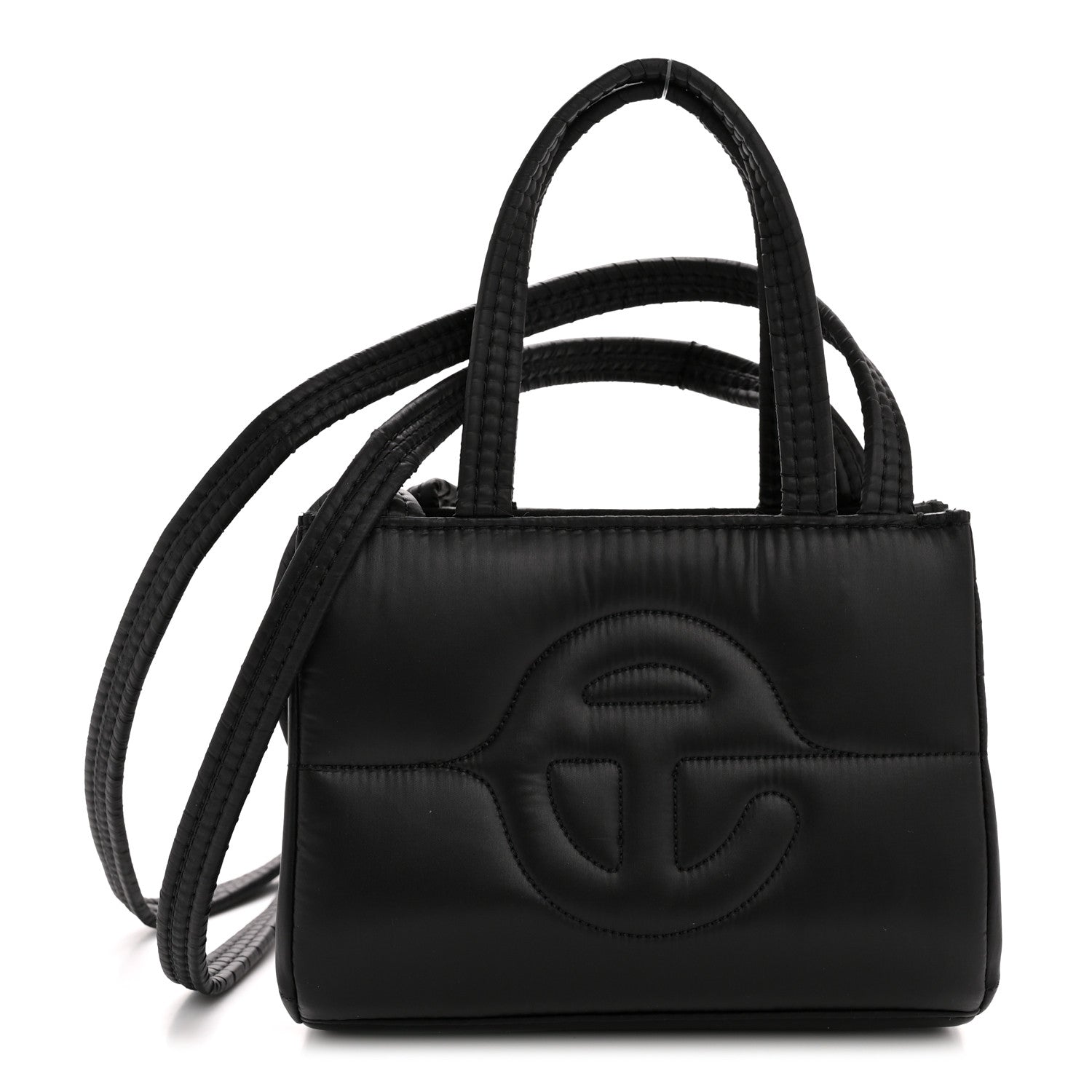 Nylon Small Puff Shopping Bag Black
