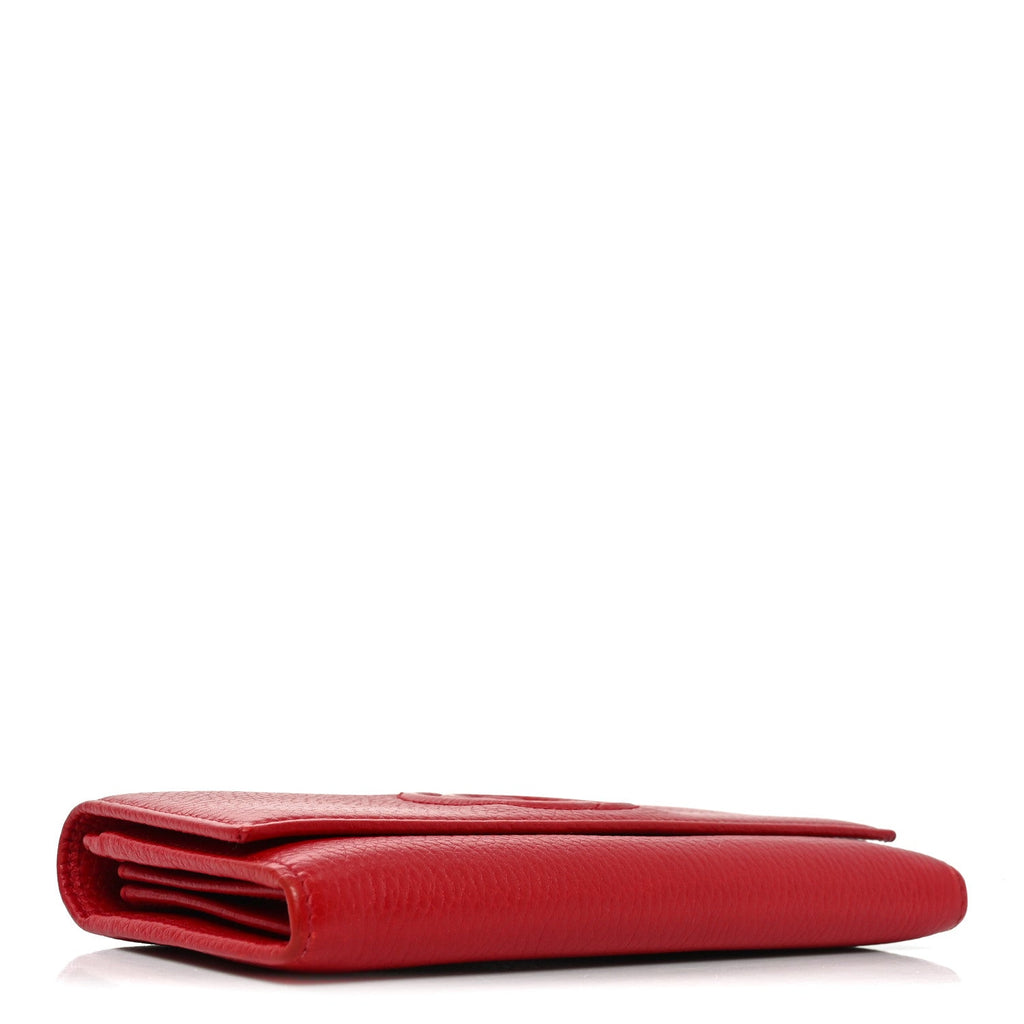 Pebbled Calfskin Large Soho Continental Wallet Red