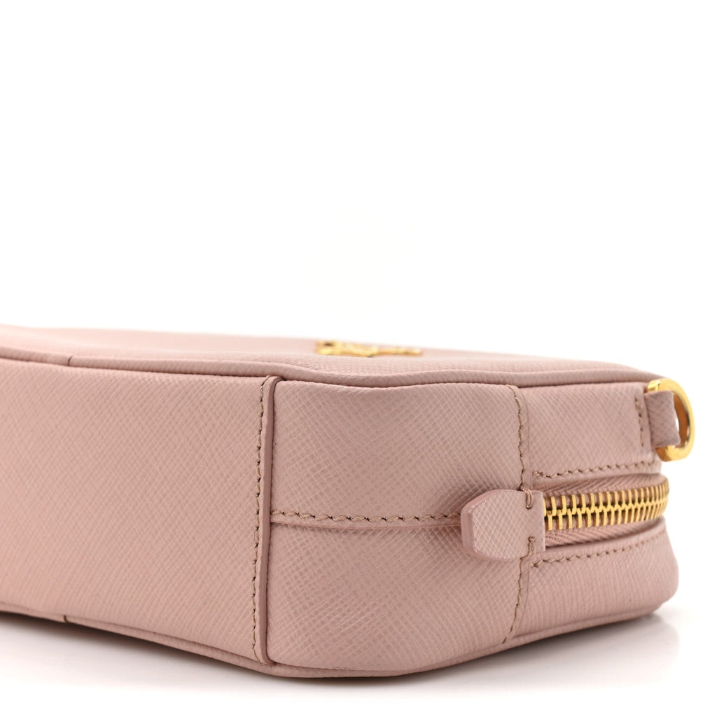 Saffiano Lux Mini Camera Crossbody Bag Orchidea