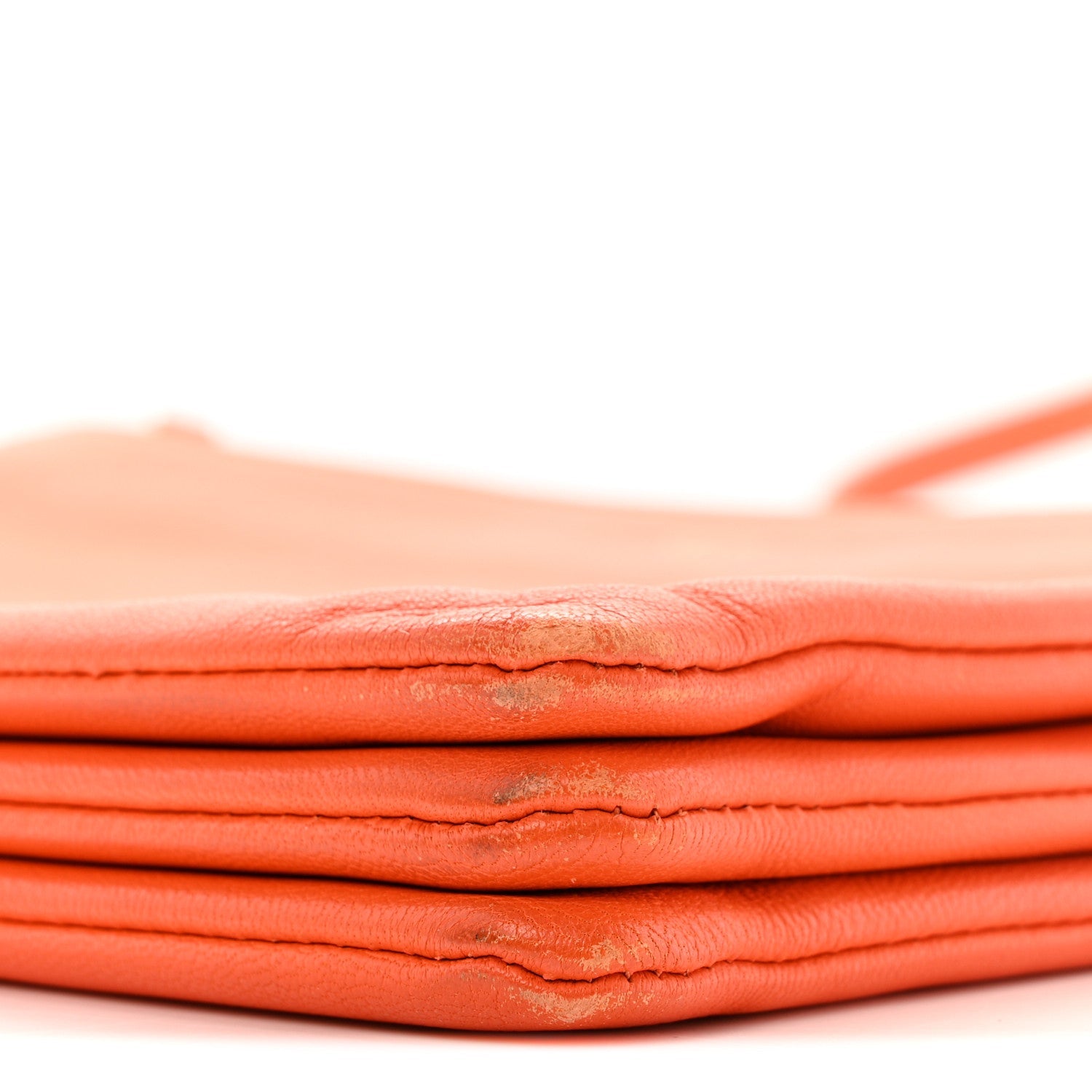Lambskin Large Trio Crossbody Bag Orange