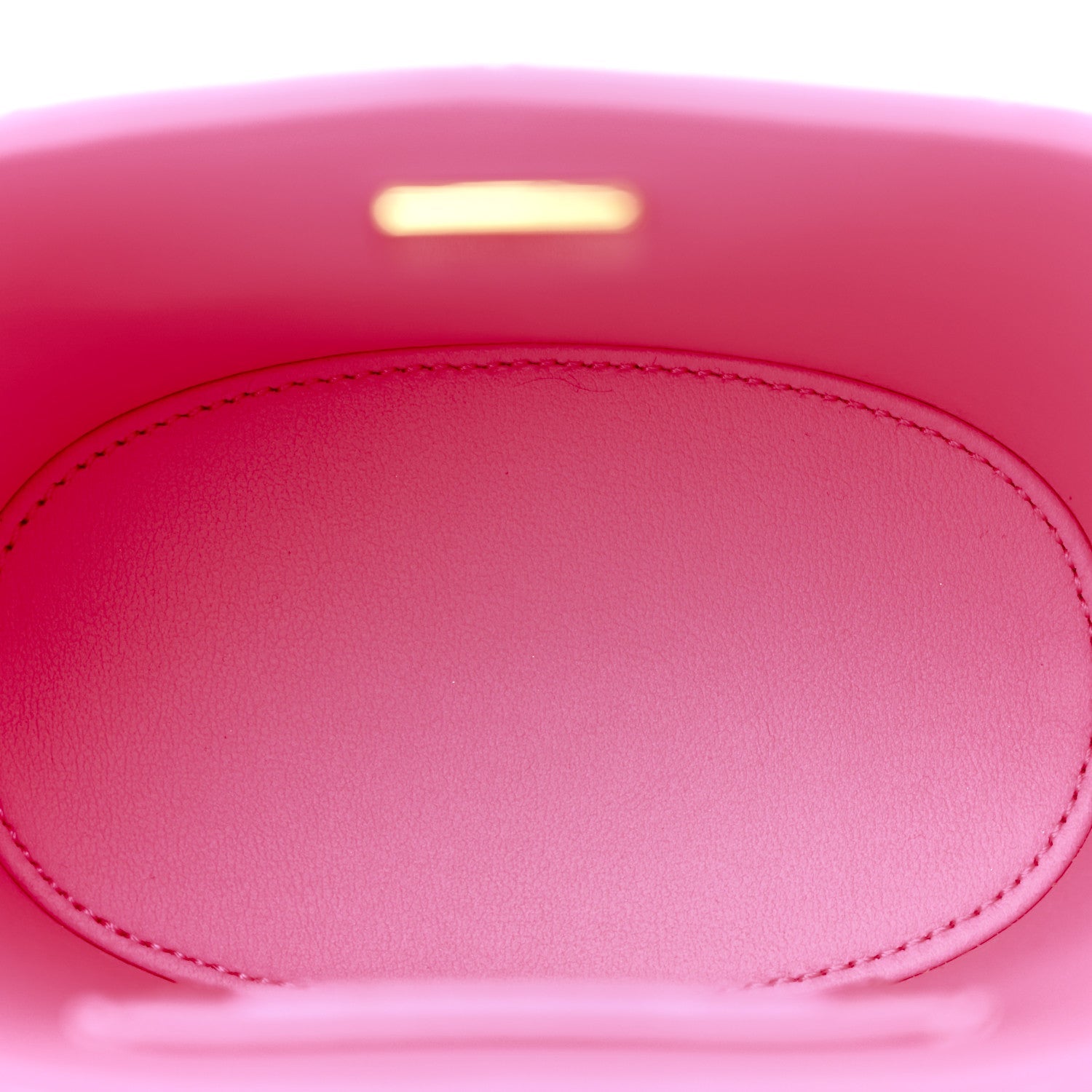 Patent Quilted CC Vani-Tea Case With Chain Neon Pink