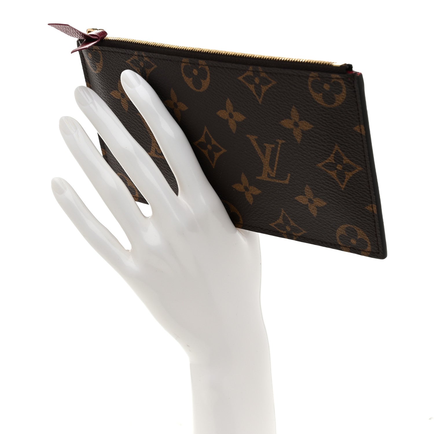 Monogram Felicie Chain Wallet Zippered Insert Fuchsia