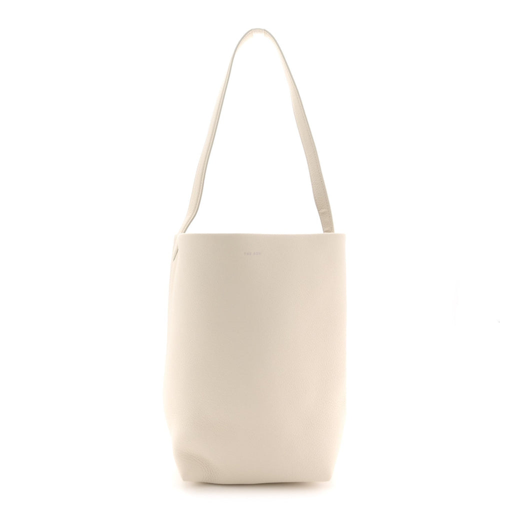 Grained Calfskin Medium N/S Park Tote Ivory