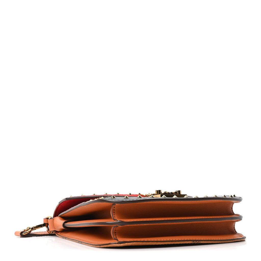 Suede Calf Hair Visetos Patricia Crossbody Bag Cognac Multicolor