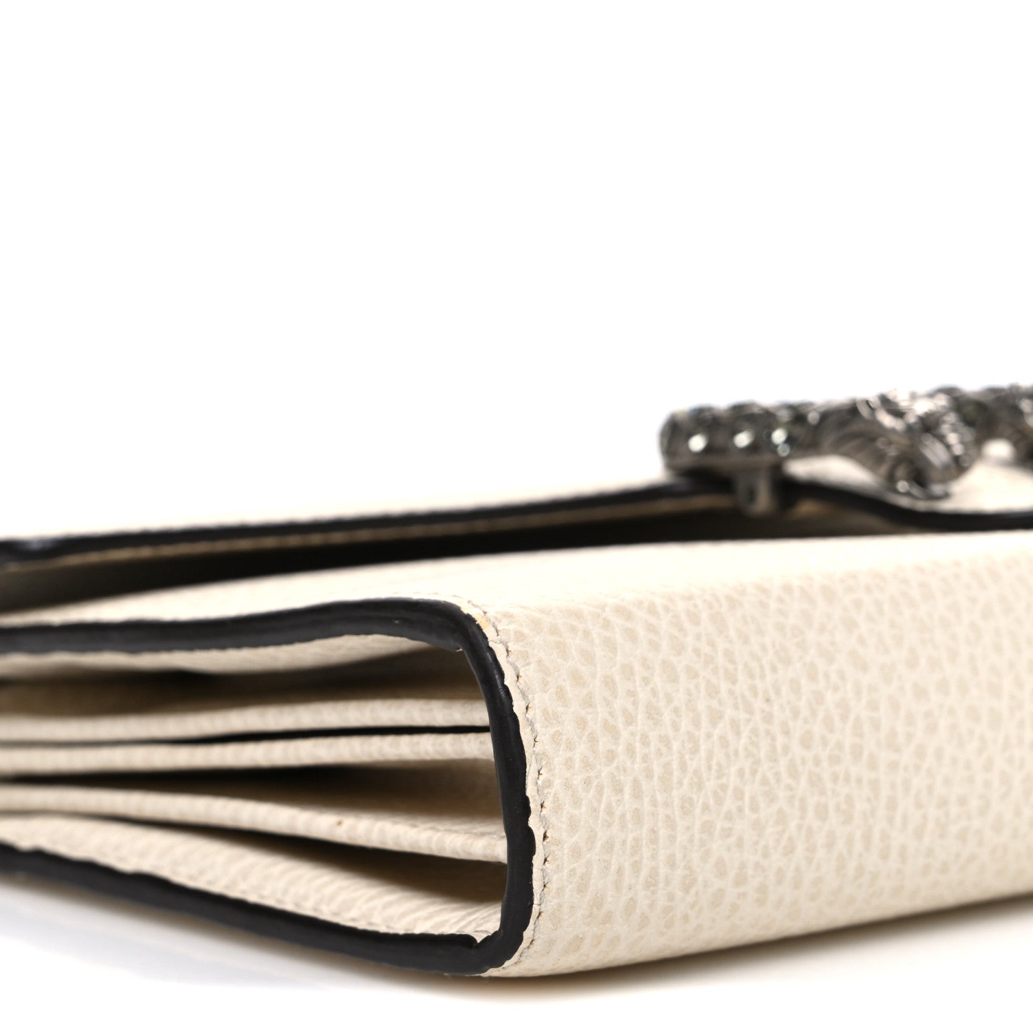 Dollar Calfskin Mini Dionysus Chain Wallet Mystic White