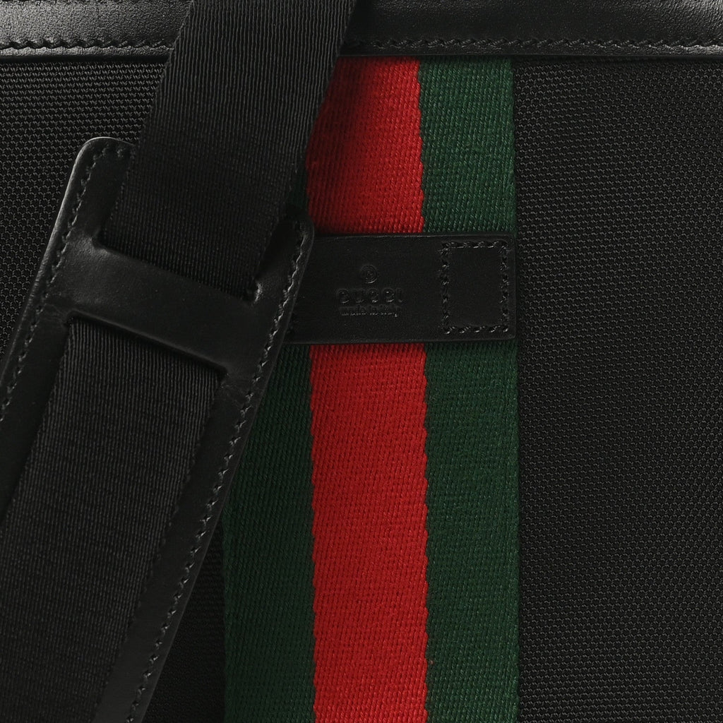 Canvas Web Messenger Bag Black