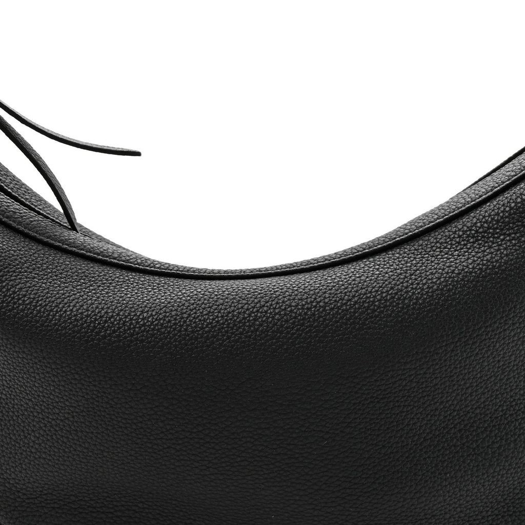 Pebbled Calfskin Augustina Hobo Black