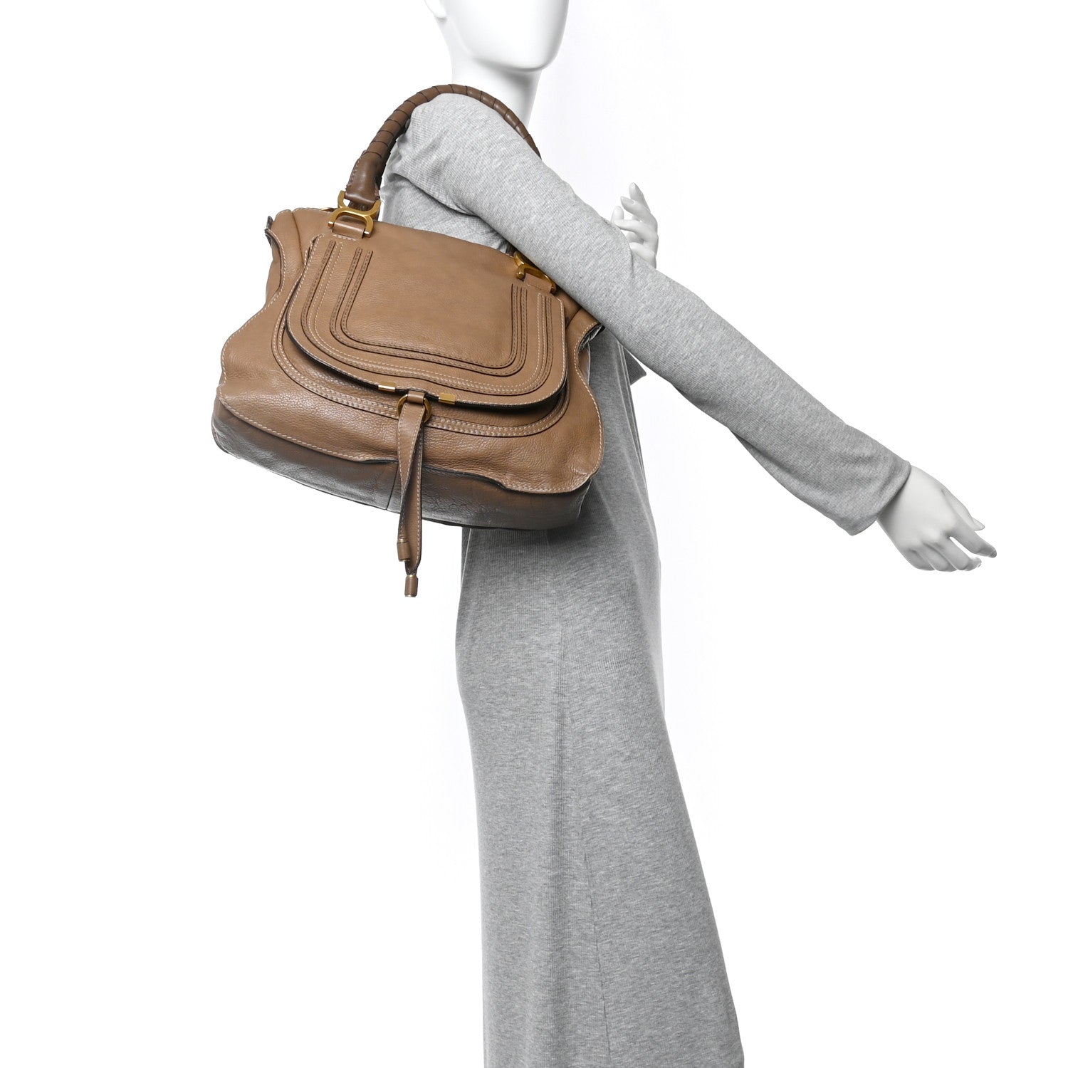 Calfskin Medium Marcie Satchel Nut