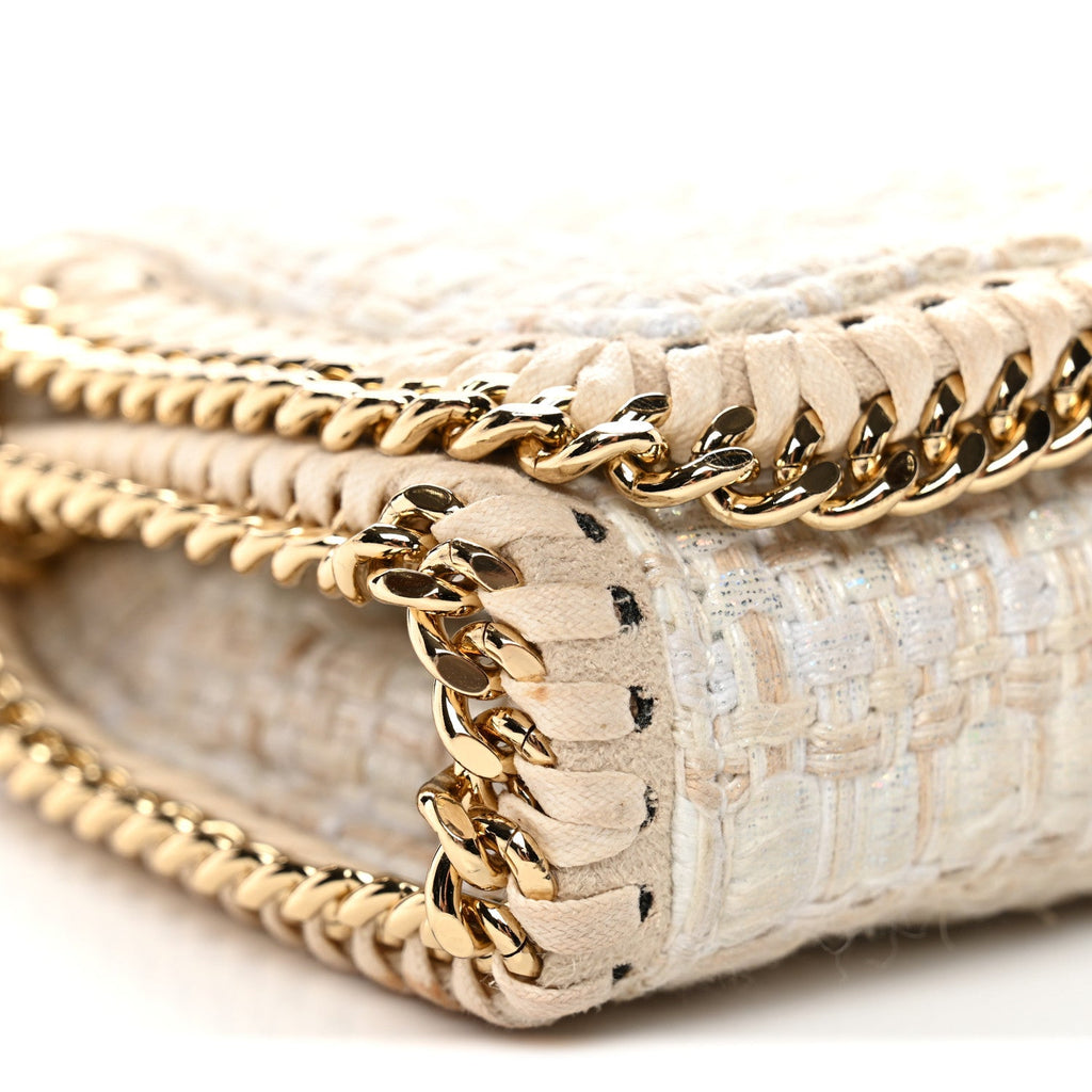 Woven Boucle Falabella Crossbody Bag White Beige