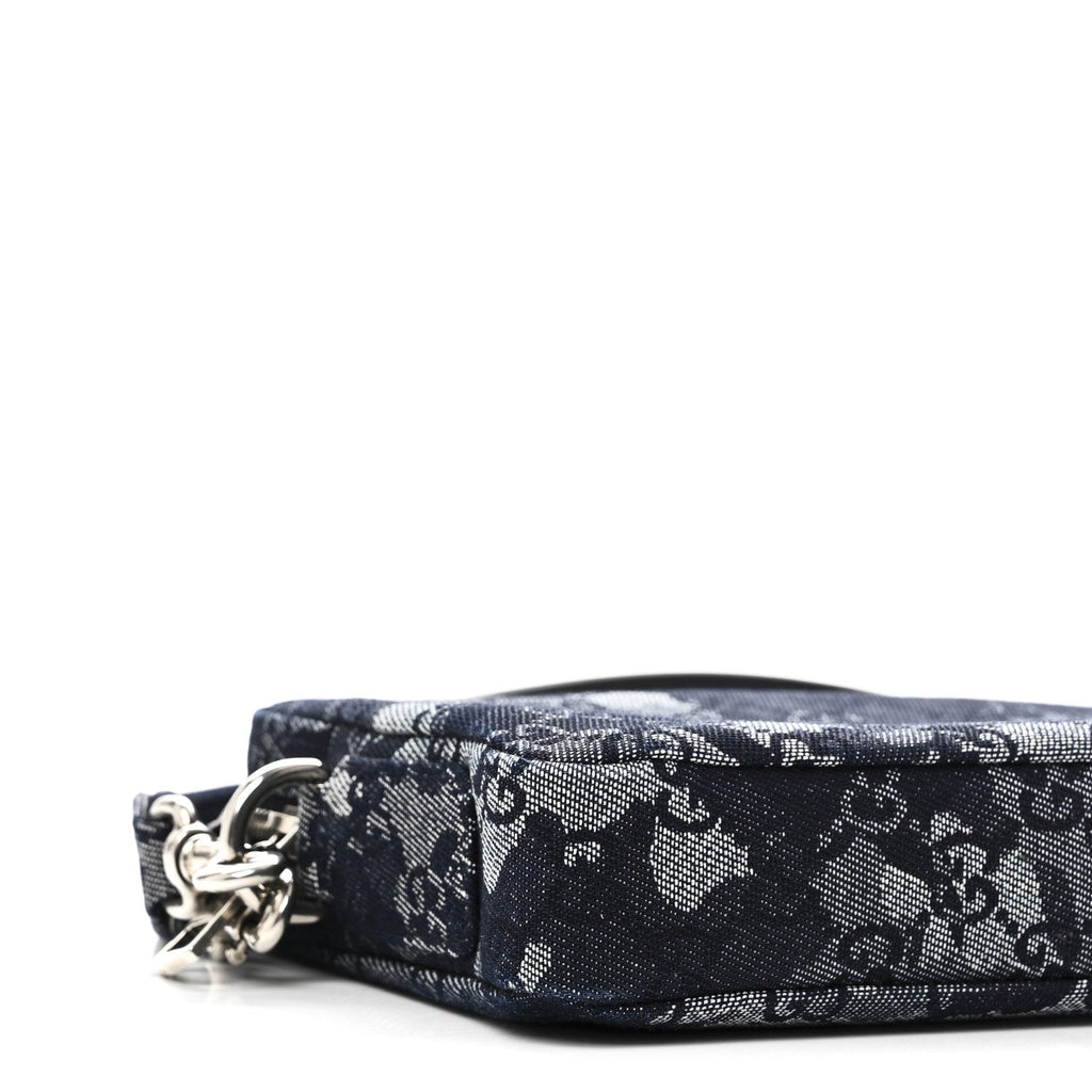 Denim GG Monogram Camouflage Small Crossbody Bag Blue