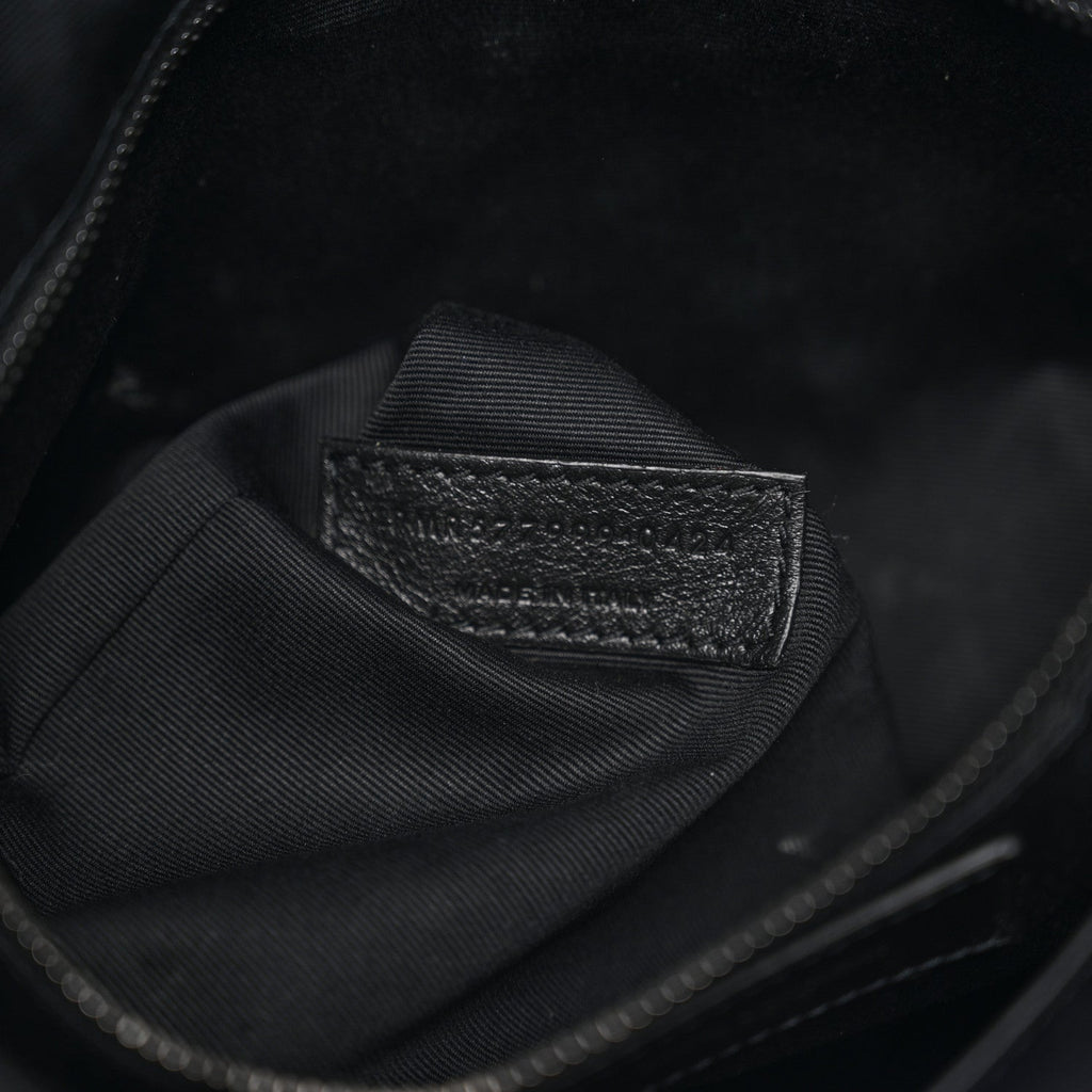 Crinkled Calfskin Matelasse Monogram Medium Niki Shopper Tote Black