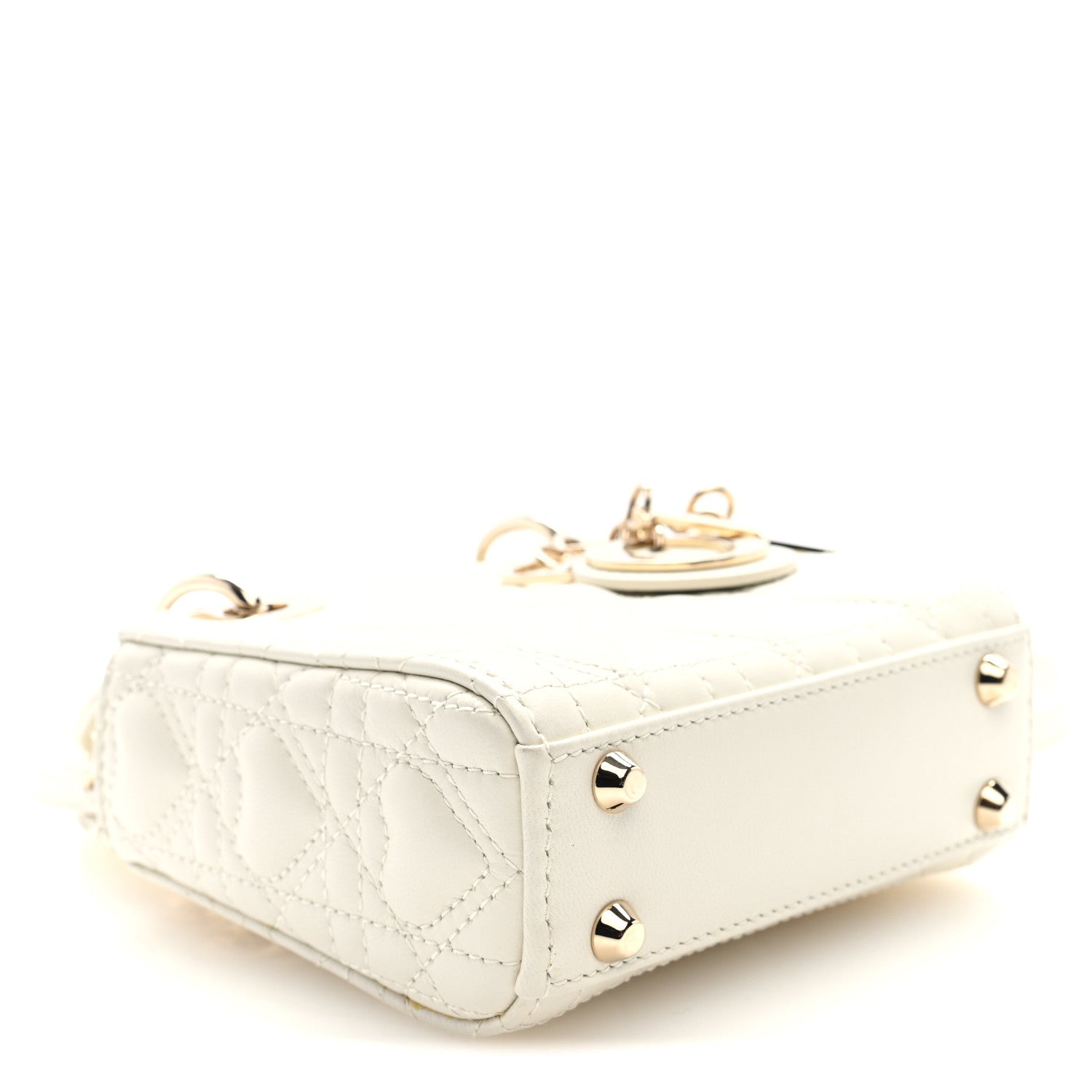 Calfskin Cannage Dioramour Micro Lady Dior Dior White