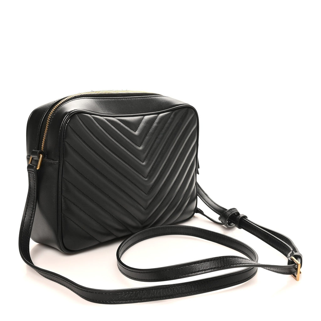 Calfskin Matelasse Monogram Lou Camera Bag Black