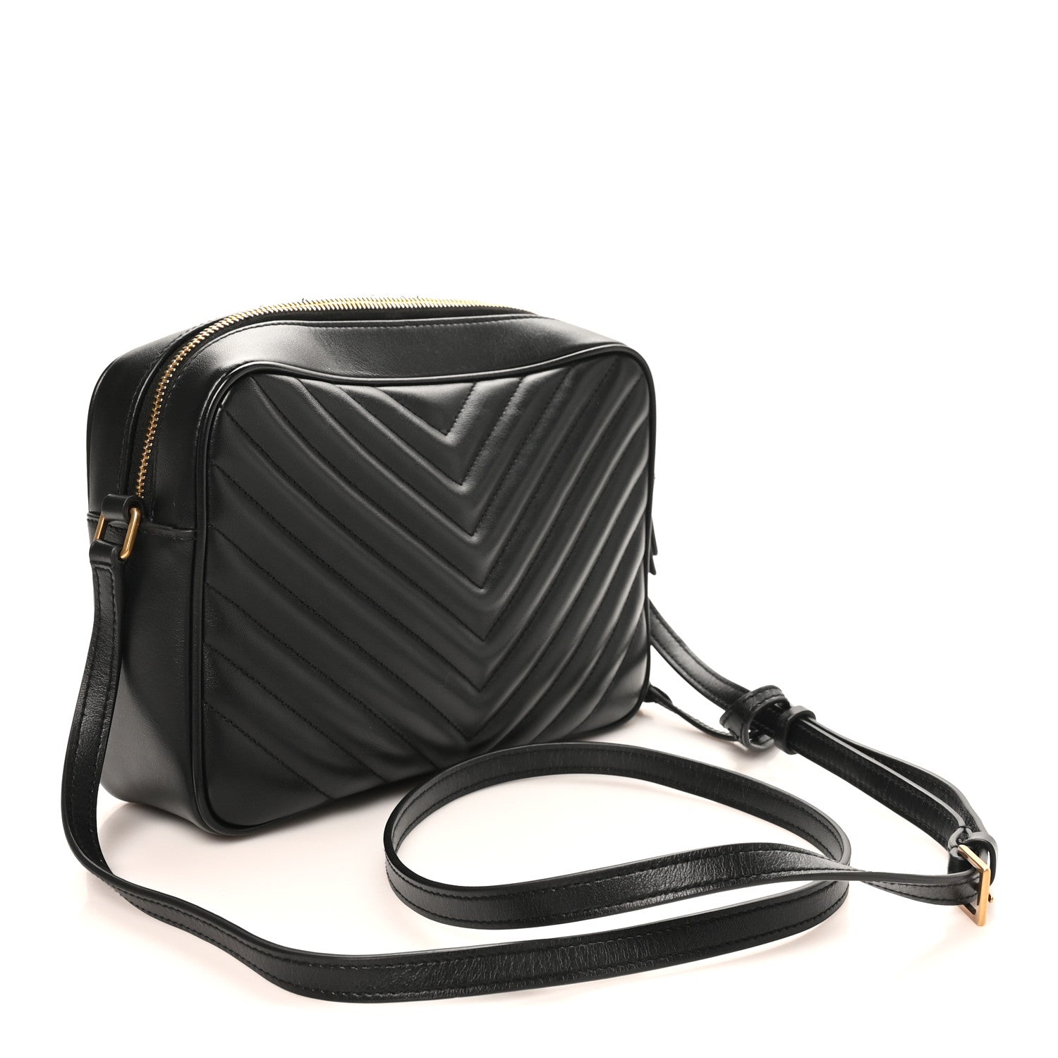 Calfskin Matelasse Monogram Lou Camera Bag Black