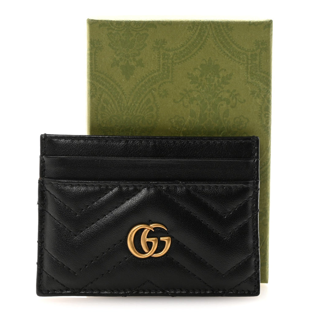 Calfskin Matelasse GG Marmont  Holder Black