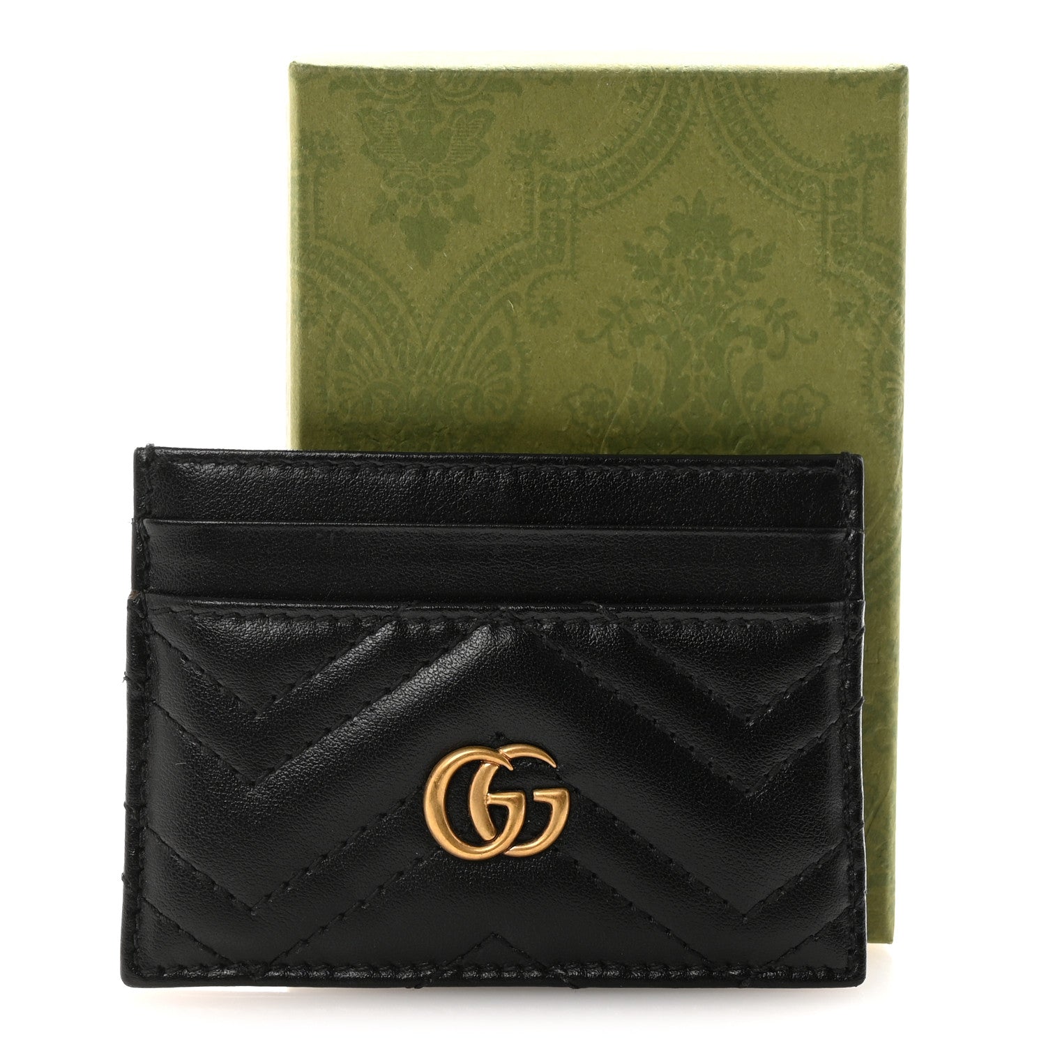 Calfskin Matelasse GG Marmont  Holder Black