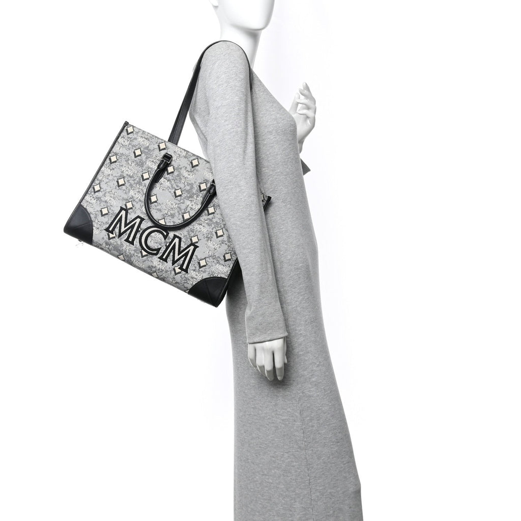Nappa Jacquard Monogram Large Tote Grey