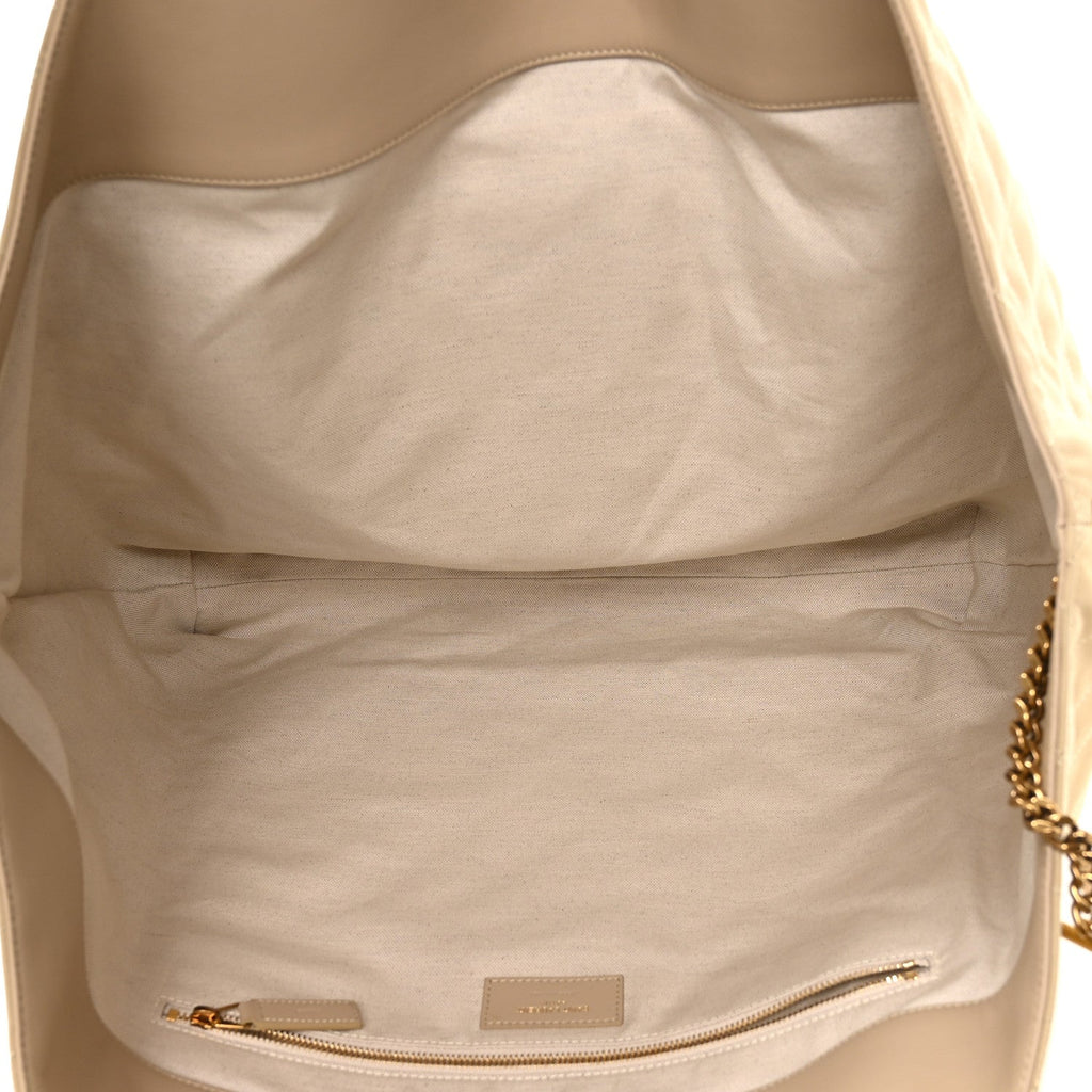 Nubuck Suede Quilted Maxi Icare Shopping Tote Safari Beige