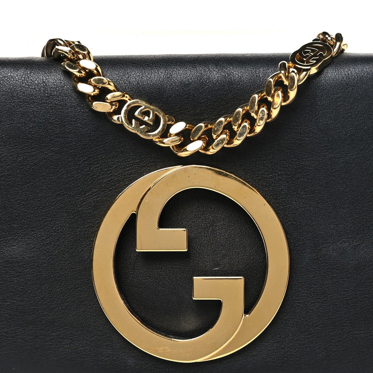 Roxy Calfskin Blondie Chain Shoulder Flap Bag Black