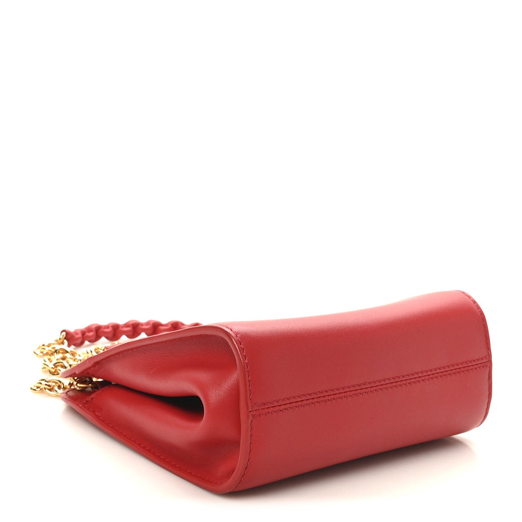 Calfskin Cosmo T Lock Chain Bag Red